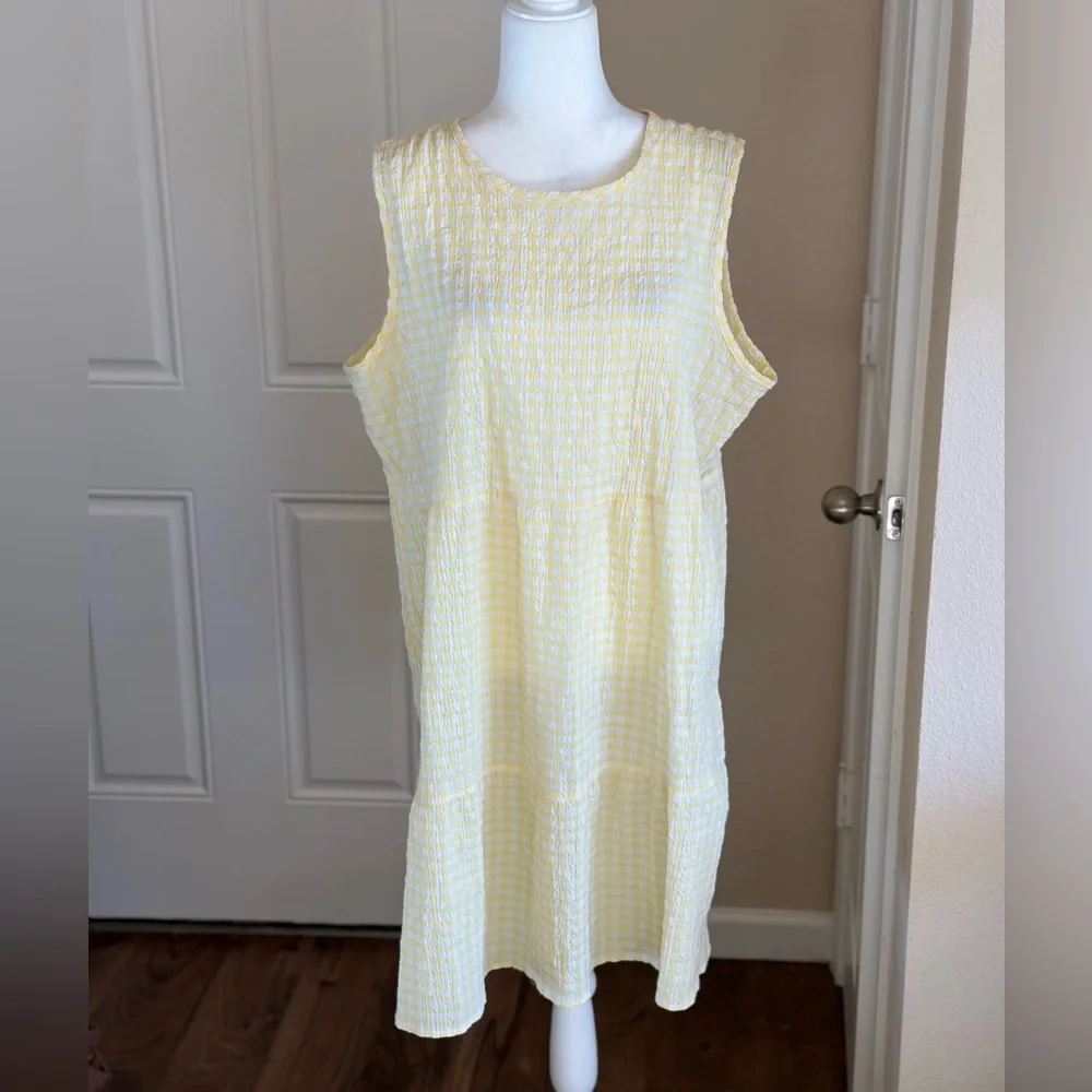 Chloe + Rene Yellow Plaid Dress Size XL - Picture 3 of 11